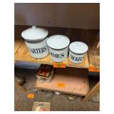 Vintage Porcelain enamel canister