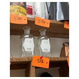 Pair of vintage pharmacy apothecary glass bottles