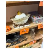 Vintage Westmoreland glass chic on sleigh