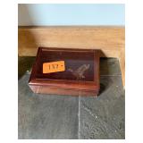 Vintage wooden carved jewelry box