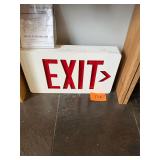 Vintage metal exit sign / with instructions