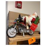 Vintage Dept 56 Santa on motorcycle / originaltags
