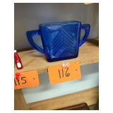 Vintage LE Smith cobalt blue pitcher / no C/C