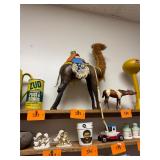 Vintage leather camel with rider / some age damage