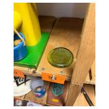 Vintage green glass Jamestown VA glass paperweight