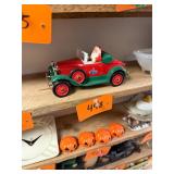 Vintage diecast Santa driving Amoco car