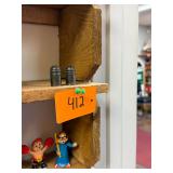 Pair of antique sterling silver small S&P shakers