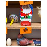 Vintage Santa brass candy container