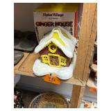 Vintage blow mold gingerbread house / working