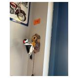 Vintage cast iron woodpecker door knocker