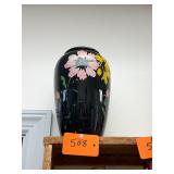 Vintage black onyx vase / No C/C