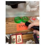 Pair of antique uranium glass Furniture items