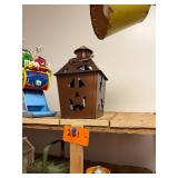 Vintage copper Halloween candle lantern