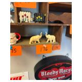 Paint of vintage white elephant figures