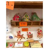 Lot of 3 vintage cardboard Christmas houses