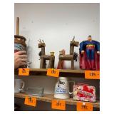 Pair of Vintage wooden reindeer candleholders