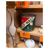 Vintage metal Half + Half Tobacco can/ with lid