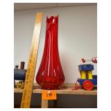 Vintage Bittersweet orange LE Smith swung vase