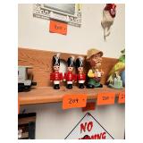 Lot of 3 vintage wood soldier christmas ornaments
