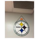 Vintage Pittsburgh Steelers stained glass sign