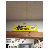 Vintage original zenith instant parts metal sign