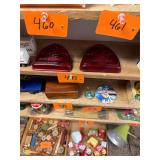 Pair of Vintage 1950s Glass Smallboat Tail Lights