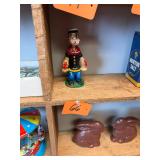 Vintage cast iron popeye bank / 9 inches