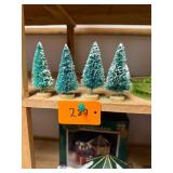 Lot of 4 vintage bottle brush Christmas trees