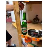 Vintage glass Mountain Dew bottle / with cap