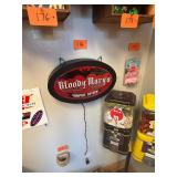 Vintage bloody mary tavern light / needs fuse