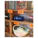 Vintage Hazel Atlas cobalt blue butter dish