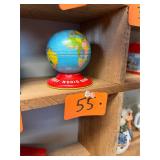 Vintage Ohio art globe world Bank / with stopper