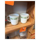 Vintage corningware Pyrex Holly berry mugs