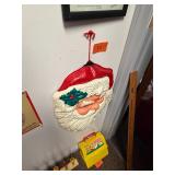Vintage lighted winking Santa head