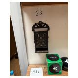 Vtg Cast Iron Wall-Mount Match Holder