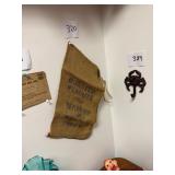 Vtg Burlap Peanut Sack