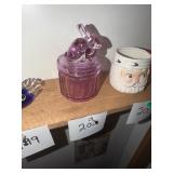 Purple Glass Rabbit Covered Jar
