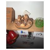 Handmade Nut And Pinecone Figurine Display