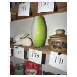 MCM Cased Glass Vase Lime Green