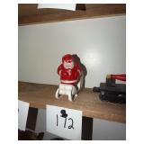 Vintage Plastic Santa In Sleigh