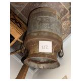 Vtg Galvanized Metal Milk Can