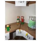 Vtg Nodder Figurines Girl & Santa