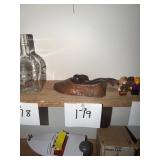 Vtg Carved Wood Moccasin Pipe