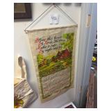 Vtg 1973 Fabric Wall Calendar