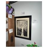 Signed Tree Woodblock Print