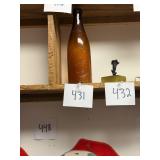 Vintage Pittsburg No H Amber Glass Bottle