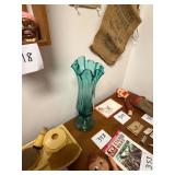 Turquoise Glass Vase