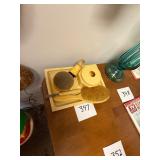 Vintage Yellow Vanity Grooming Set
