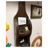 Vintage elephant figurines shelf not included
