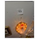 Vtg Lighted Santa Tinsel Wreath